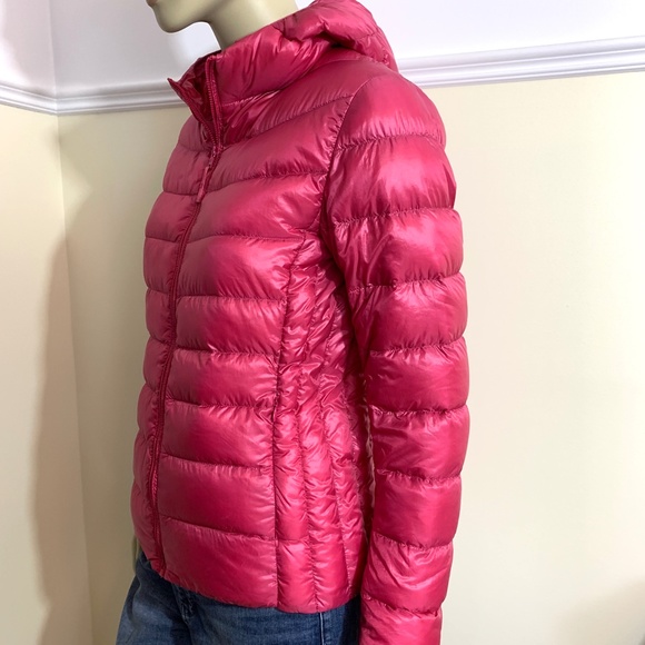 UNIQLO pink ultra light down jacket coat L - Picture 6 of 11
